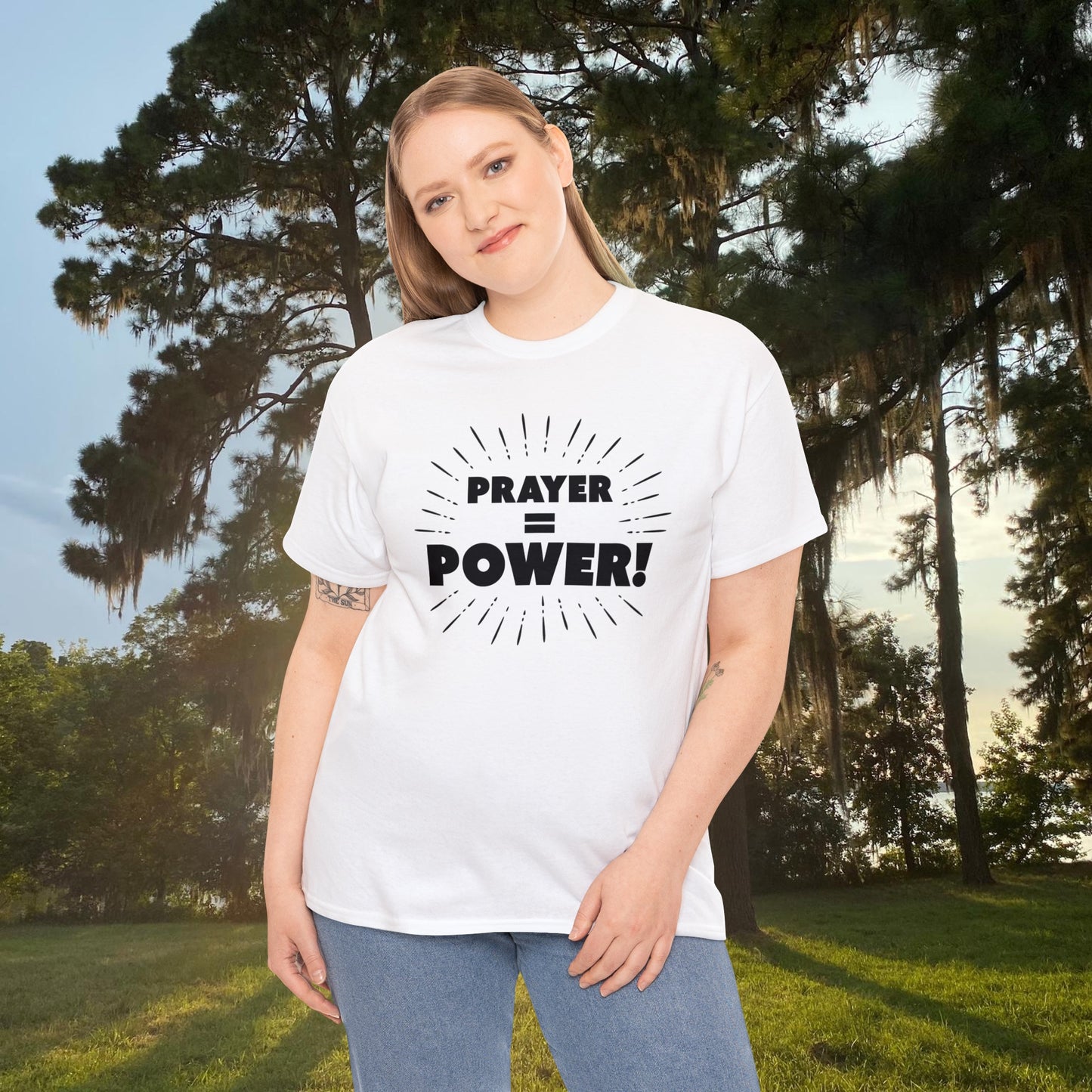 Prayer = Power Heavy Cotton Tee