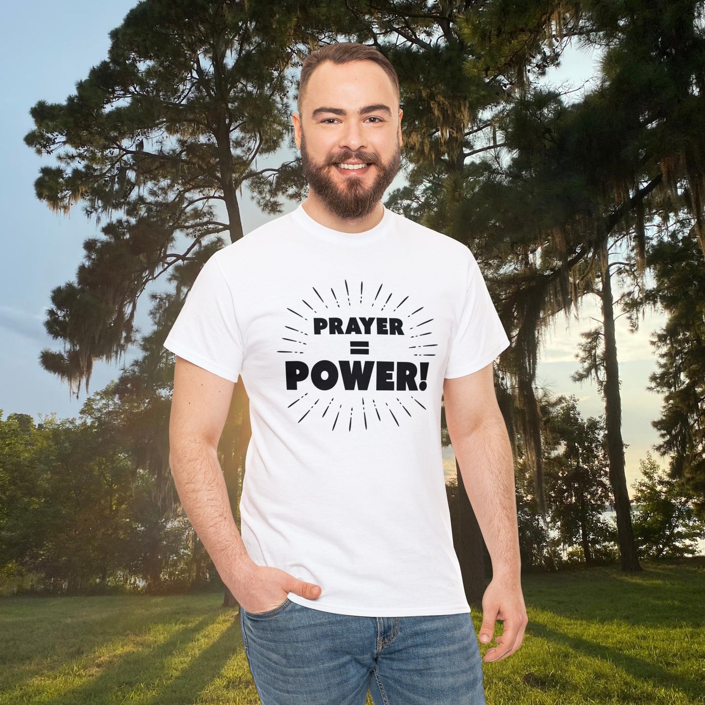 Prayer = Power Heavy Cotton Tee