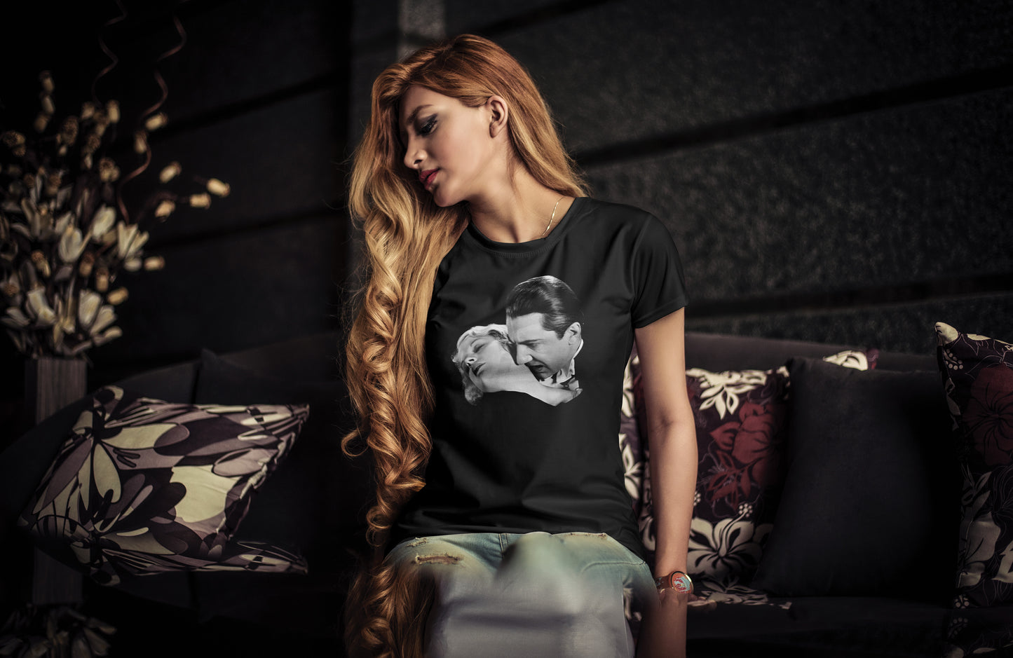 OG Dracula Bela Lugosi I Want To Bite Your Neck Jersey Short Sleeve Tee