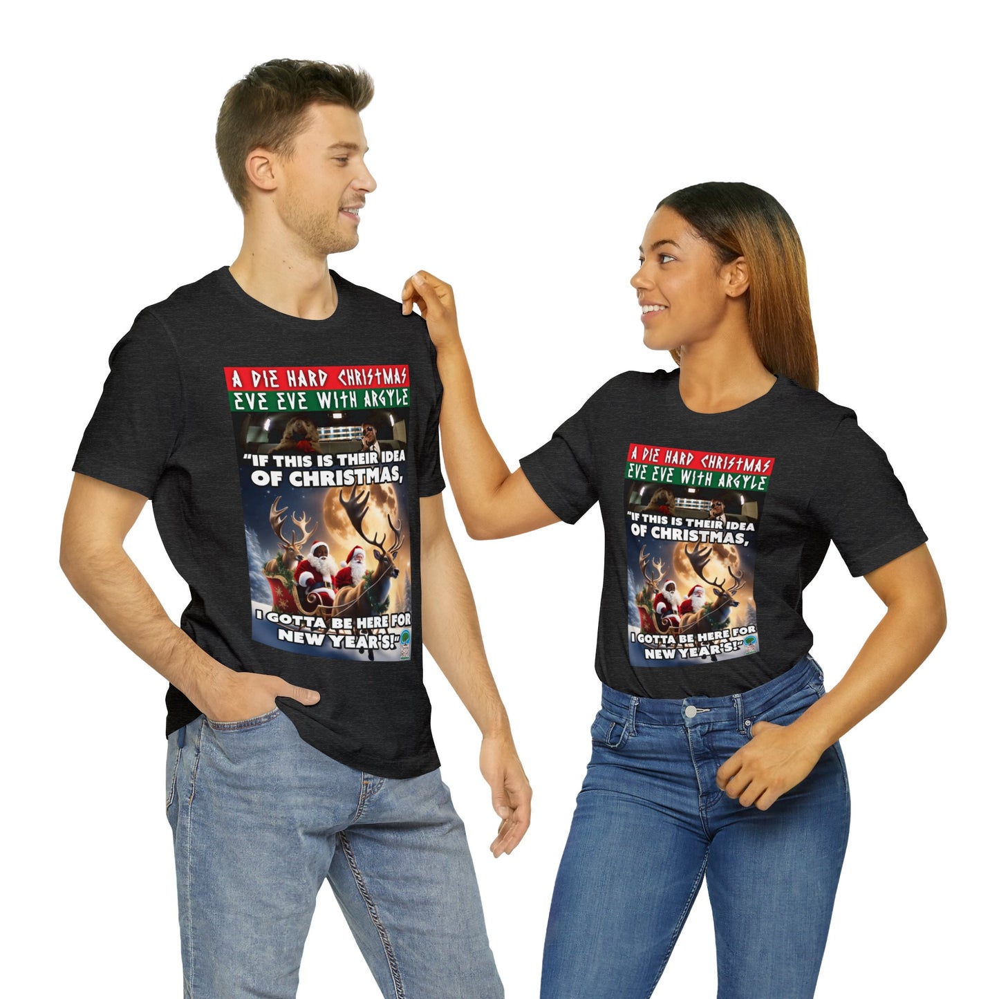 Die Hard Christmas Eve Eve with Argyle Jersey Short Sleeve Tee!
