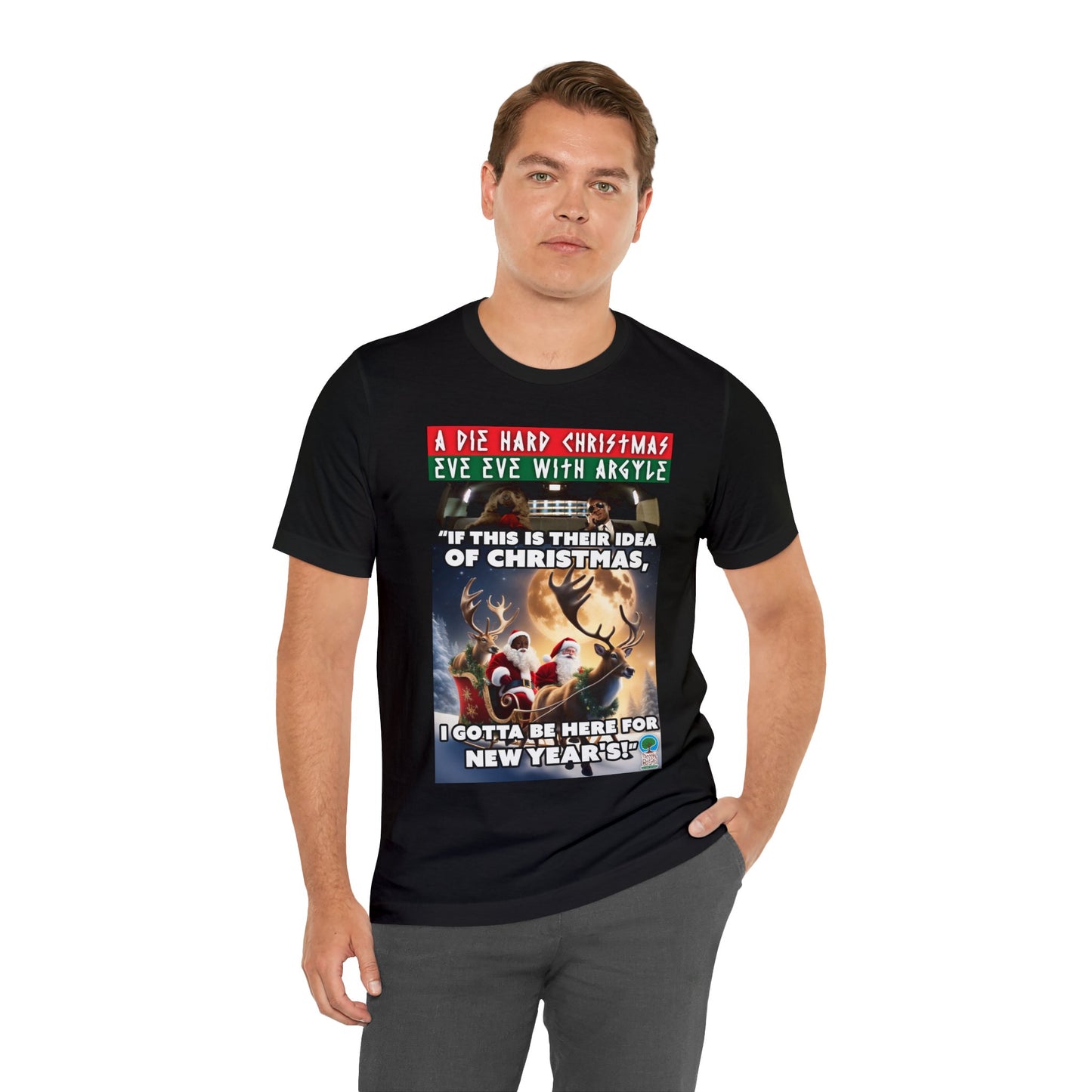 Die Hard Christmas Eve Eve with Argyle Jersey Short Sleeve Tee!