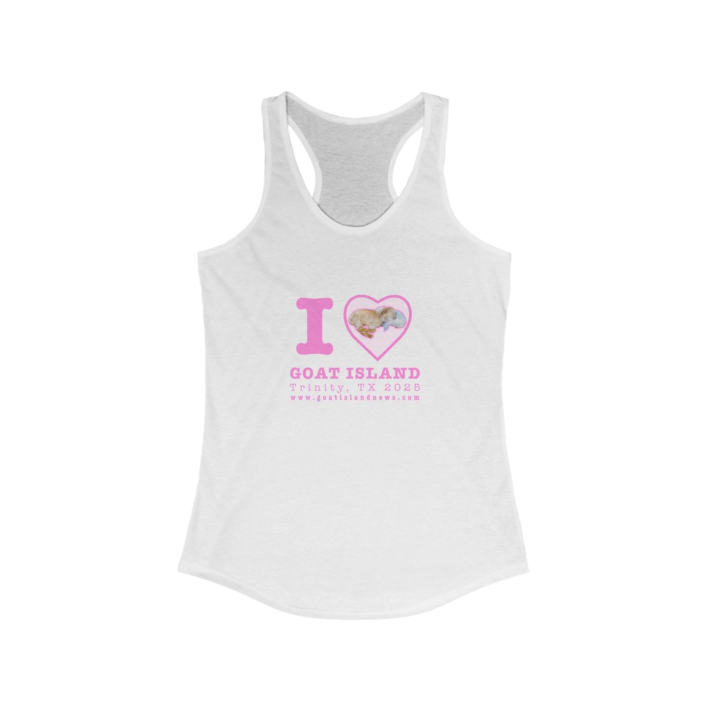 Tank Top - I Love Goat Island with Baby Goats Heart Design