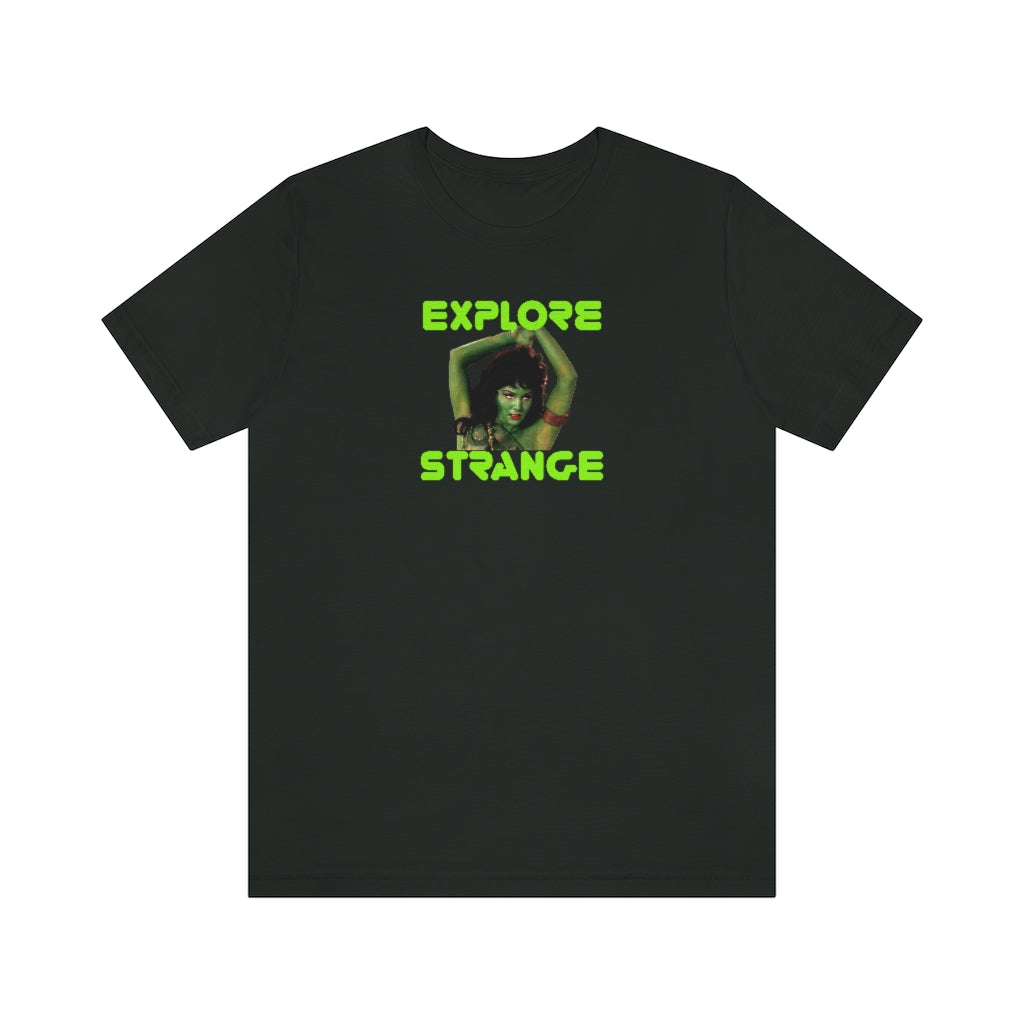Explore Strange Green Girl The Cage Jersey Short Sleeve Tee